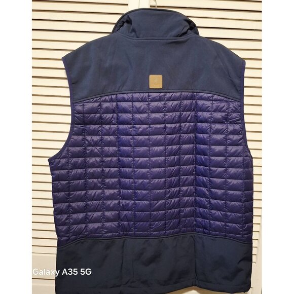 Little Donkey Andy Mens Quilted Insulated Vest Navy Blue With Orange Accents Siz - Picture 7 of 8